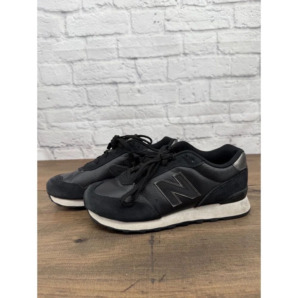 New Balance 515 Sneakers Womens 8.5 Black Leather Suede Retro Casual Shoes